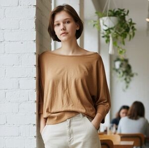 Free People Top Golden Honey V Neckline We the Free Comfy Blouse Bohemian